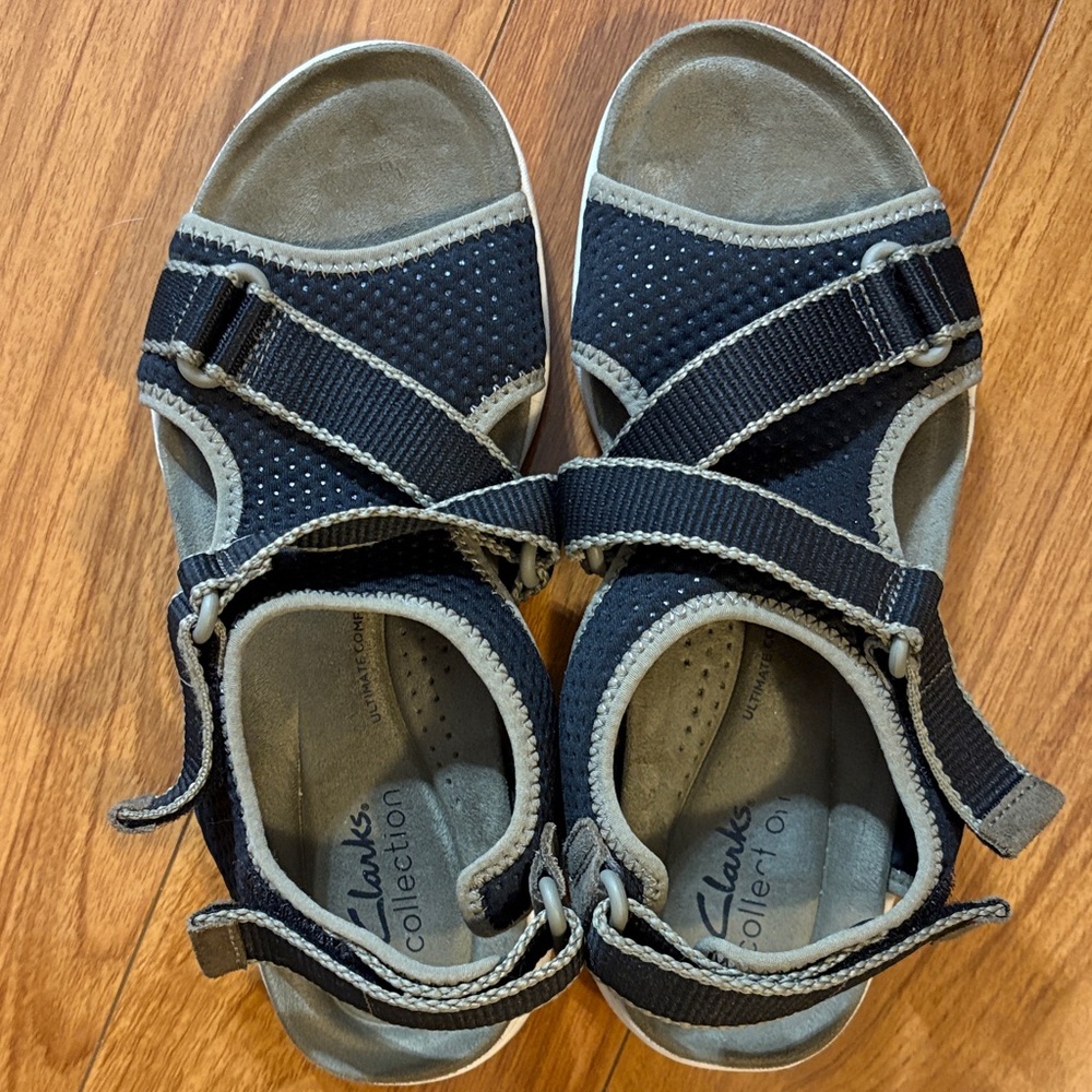 Clarks Blue and Gray Women's Sandals